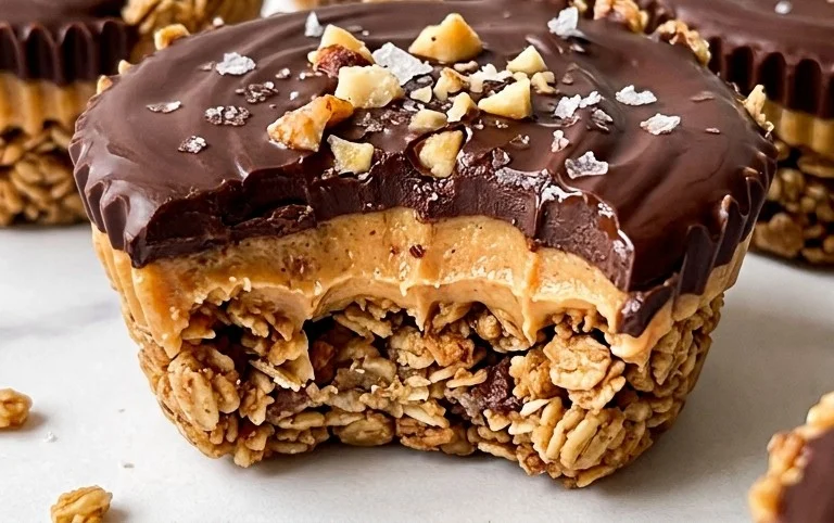 No Bake Peanut Butter Granola Cups