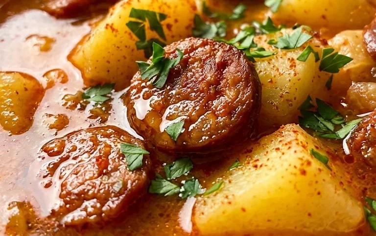 Spanish Potato Soup with Beef Chorizo
