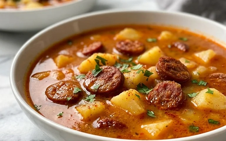 Spanish Potato Soup Beef Beef Chorizo Hearty Comfort