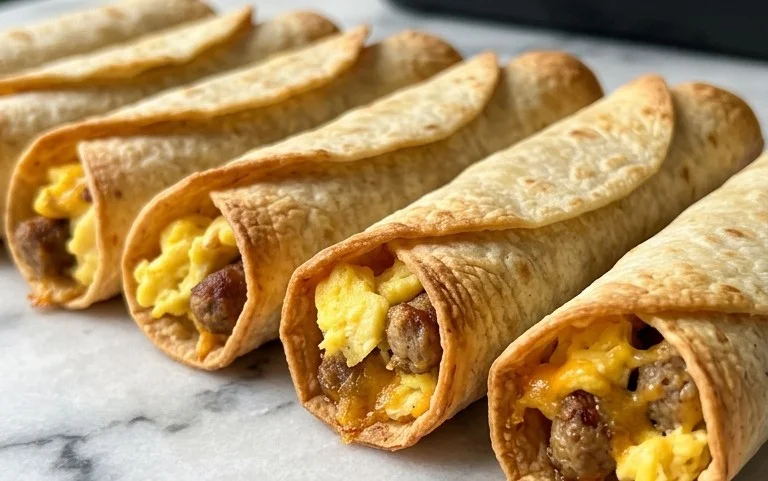 Easy Breakfast Taquitos Sausage Egg Cheese