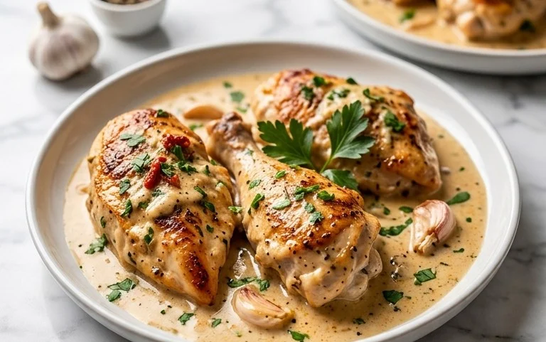 Simple Creamy Garlic Chicken Recipe-Weeknight Treat