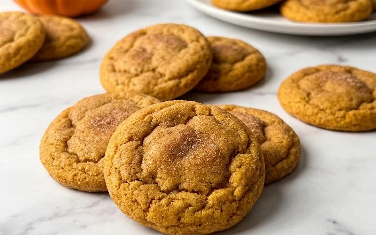 Soft Chewy Pumpkin Snickerdoodle Cookies