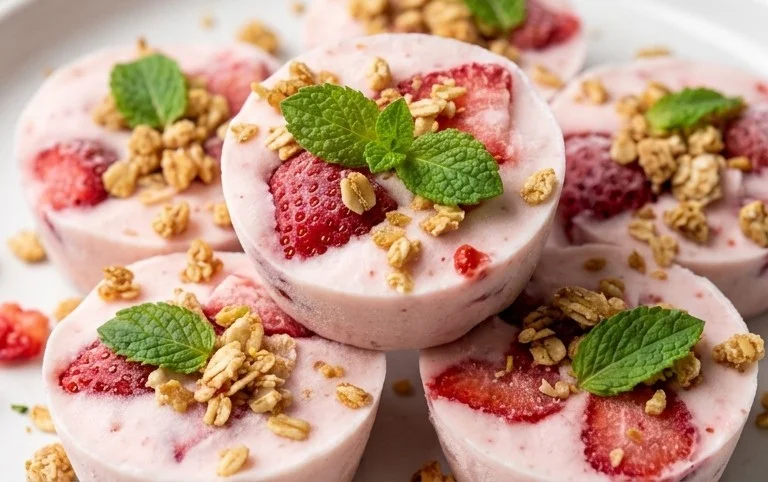 3 Ingredient Strawberry Yogurt Bites