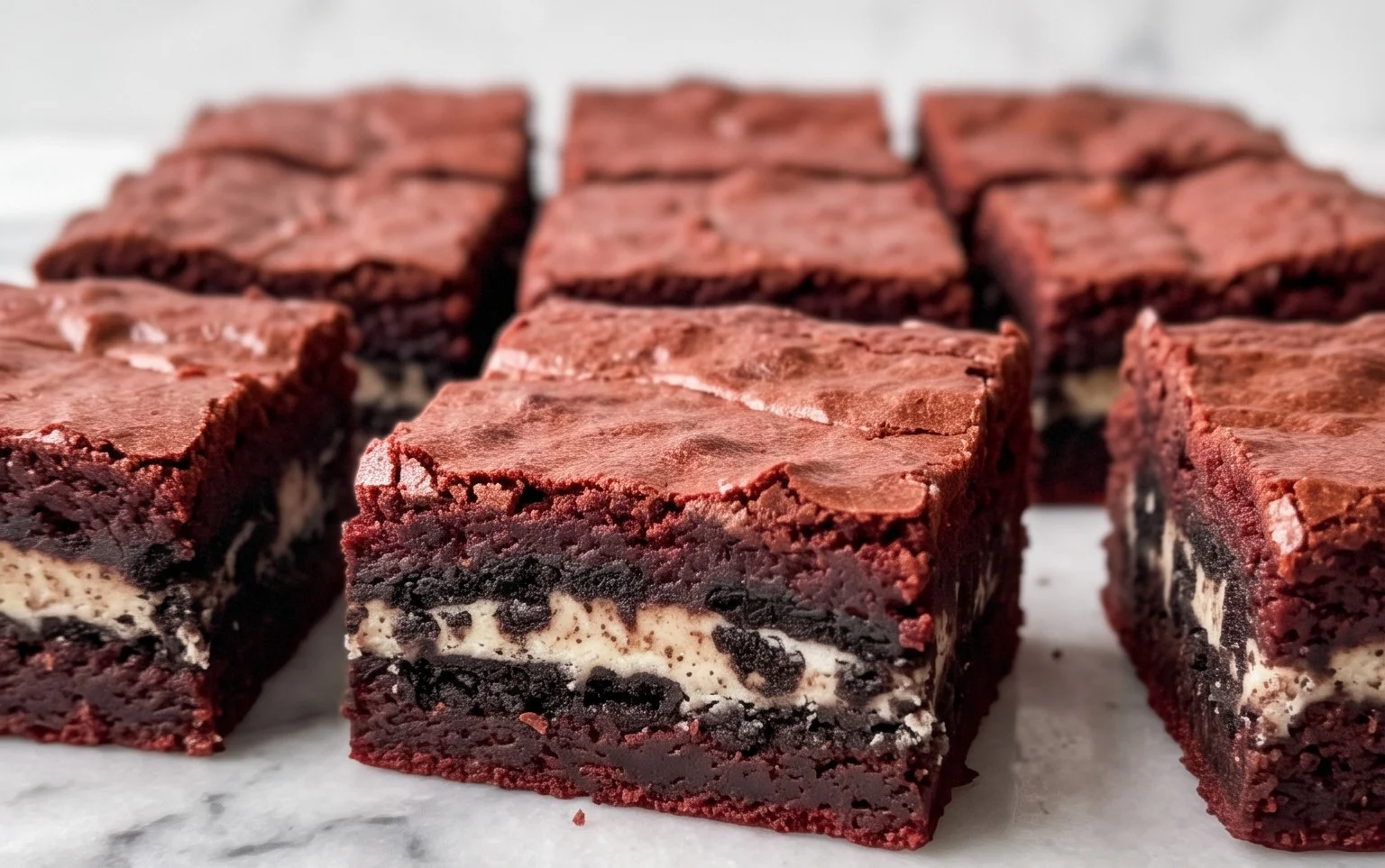 Red Velvet Oreo Truffle Brownie Bars Recipe