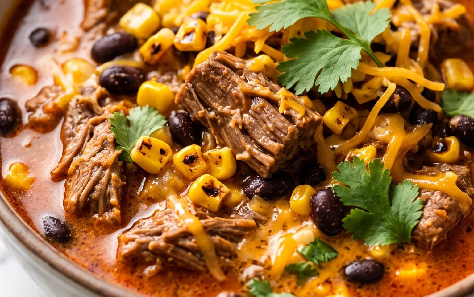 Creamy Beef Taco Soup