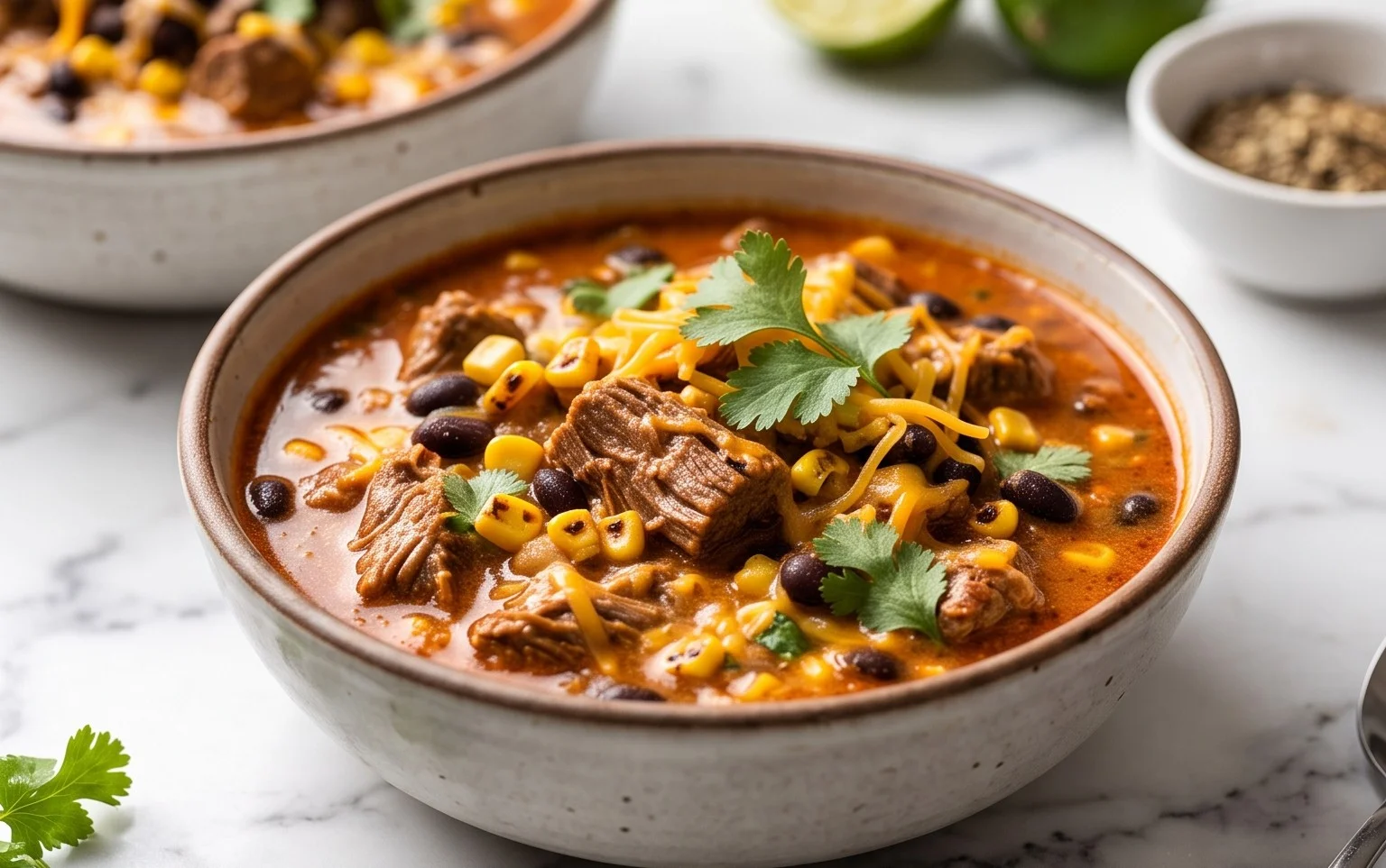 Creamy Beef Taco Soup