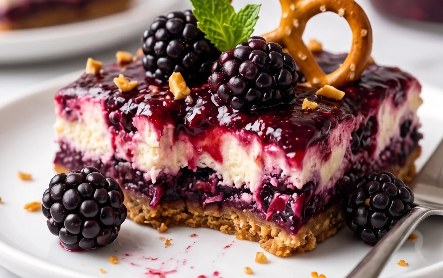 Blackberry Pretzel Dessert